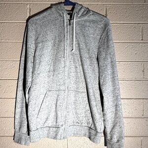 Basic H&M Men's Gray Zip-Up Hoodie Sweater